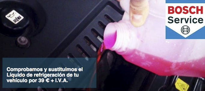 Comprobación y sustitución Líquido de refrigeración 39 € + IVA Comprobación y sustitución Líquido de refrigeración 39 € + IVA