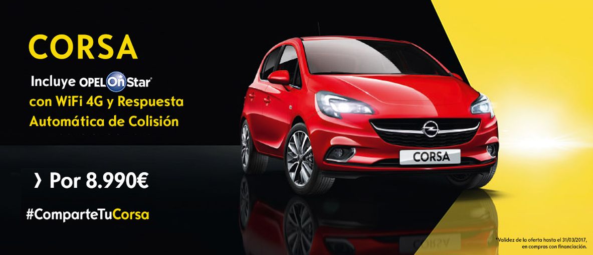 OPEL CORSA CON WIFI Y RESPUESTA AUTOMÁTICA DE COLISIÓN POR 8.990€