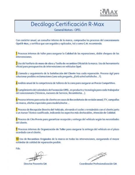 TRAEXSA CERTIFICADO POR OPEL PROGRAMA RMAX TRAEXSA CERTIFICADO POR OPEL PROGRAMA RMAX