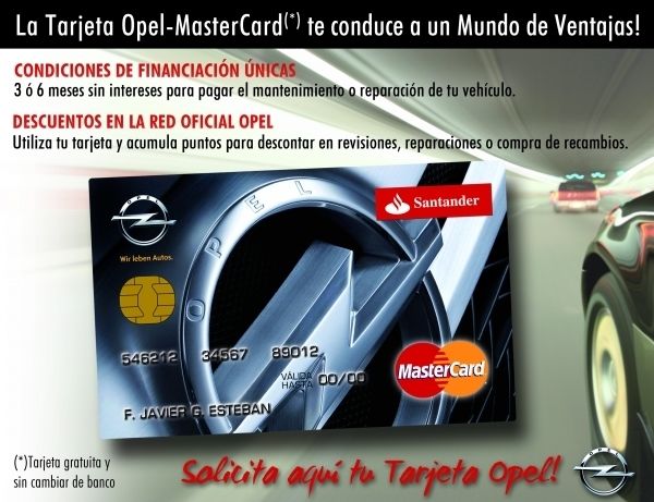 NUEVA TARJETA DE CREDITO OPEL NUEVA TARJETA DE CREDITO OPEL