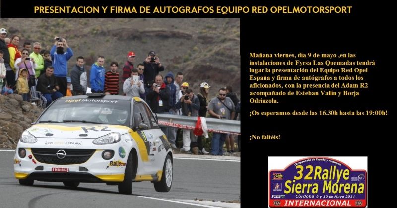 El Equipo Red Opel España listo para afrontar el Rallye Sierra Morena El Equipo Red Opel España listo para afrontar el Rallye Sierra Morena