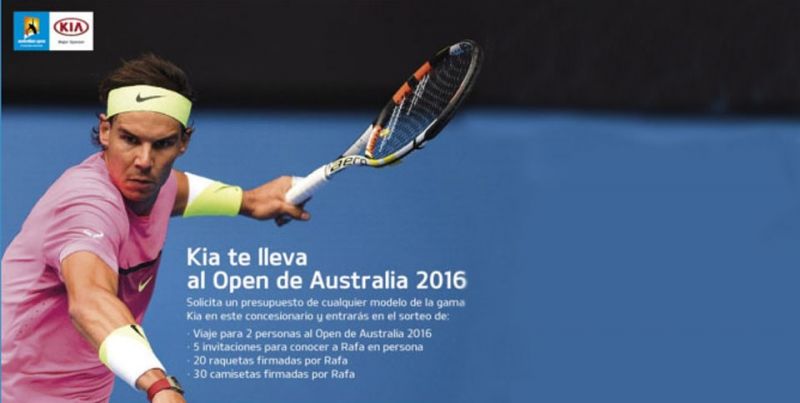 Kia, patrocina el Open de Australia de tenis y sortea regalos relacionados con Rafa Nadal Kia, patrocina el Open de Australia de tenis y sortea regalos relacionados con Rafa Nadal