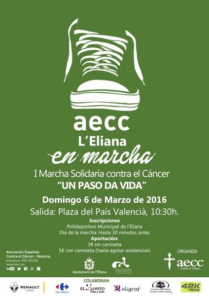 I MARCHA SOLIDARIA CONTRA EL CÁNCER EN L'ELIANA I MARCHA SOLIDARIA CONTRA EL CÁNCER EN L'ELIANA
