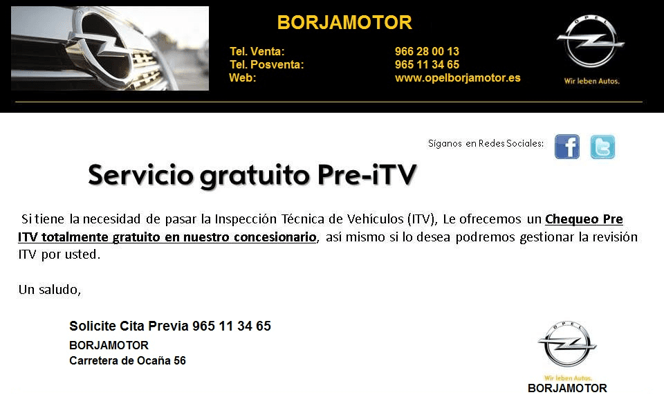 Servicio Gratuito Pre-iTV Servicio Gratuito Pre-iTV