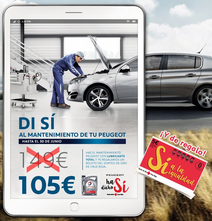 Mantenimiento anual Peugeot por 105€ Mantenimiento anual Peugeot por 105€