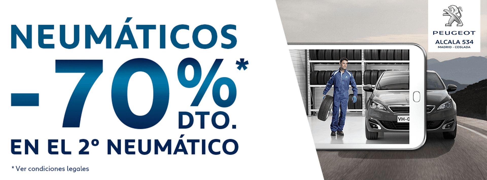 -70% en el 2º Neumatico. -70% en el 2º Neumatico.